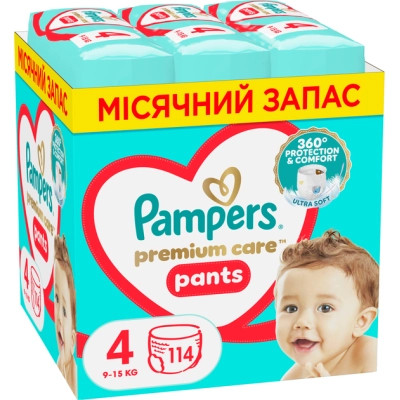 Підгузки Pampers Premium Care Pants Розмір 4 (9-15 кг) 114 шт (8700216829359) Вінниця - фото 1