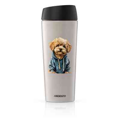 Термокружка Ardesto Coffee Time Maltipoo 450мл, нержавіюча сталь, бежевий (AR2645MP) Винница