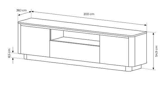 Тумба під ТВ Perfect Home Торро / Torro 3D/200 3-дверна Дуб кремона/чорний (PFH-091417) Дніпро