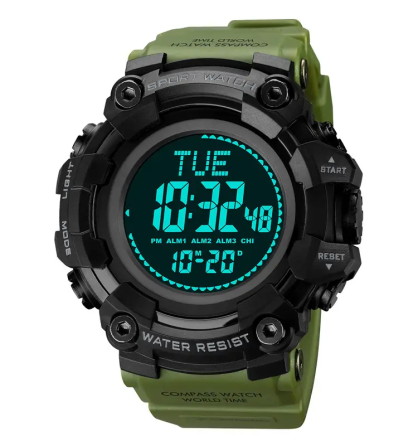 Чоловічий спортивний годинник Skmei 2037 з компасом (Зелений) Київ