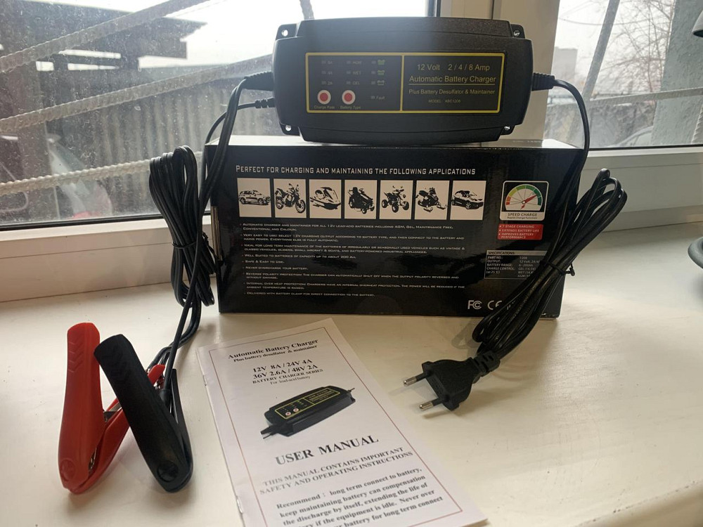 Зарядное Утройство для аккумуляторов Smart 1208 12V 8A Импульсная Зарядка 7 Ступеней Защиты. Ip65 Киев - изображение 3