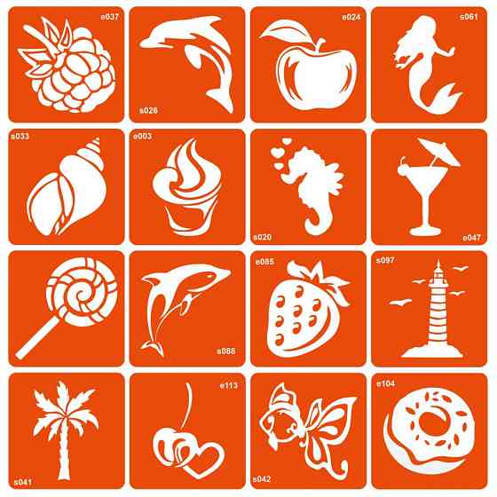 Набор трафаретов для био-тату 