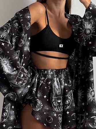 Женский стильный домашний комплект двойка софт принт Одесса