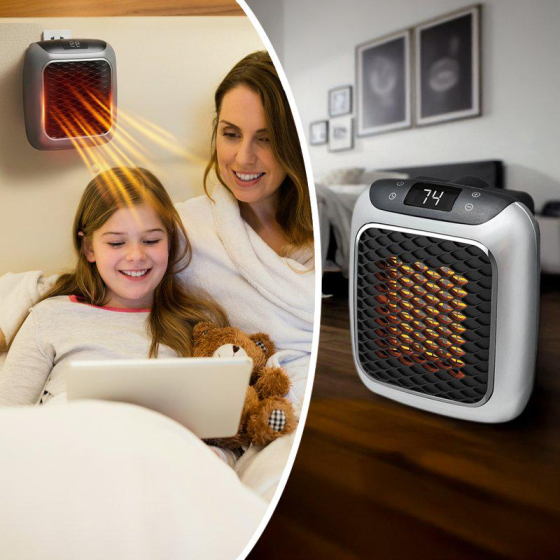 Портативний обігрівач Handy Heater Turbo 800 Вт, керамічний тепловентилятор у розетку, термостат, таймер, дисплей, до 20 м² Київ