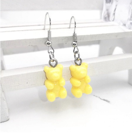 Сережки ведмедики жовті, розмір 1,6*1см, смола Київ - фото 1