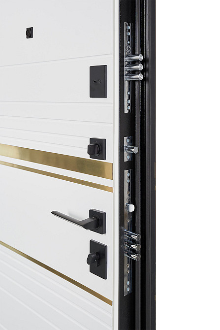 Вхідні двері Abwehr Megapolis MG3 Goldy 545 Чорна шагрень + Білий супермат 860*2050 мм Київ - фото 4