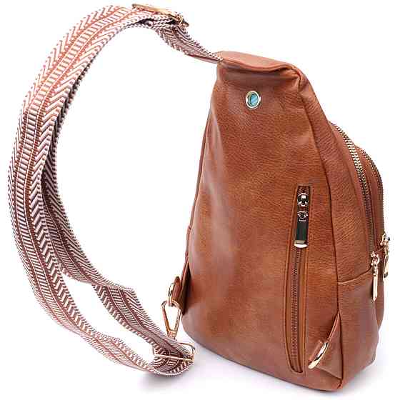 Цікава слінг сумка для жінок з екошкіри Vintage 22749 Рудий Київ