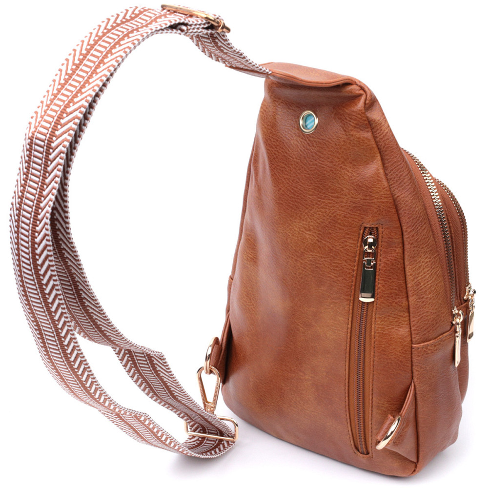 Интересная слинг сумка для женщин из экокожи Vintage 22749 Рыжий Киев - изображение 2