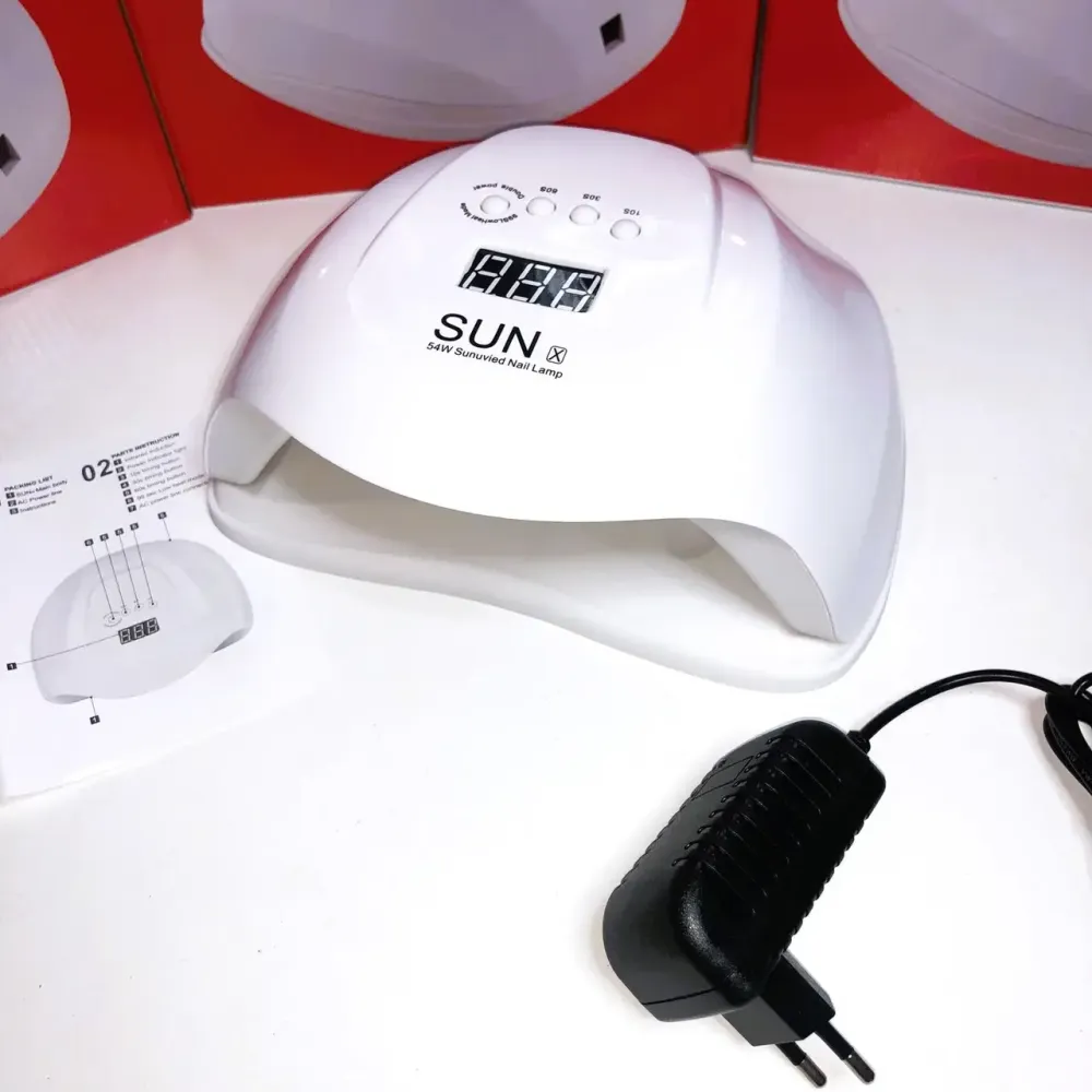 Гібридна UV/LED лампа для манікюру SUN X 54 Вт з пониженням потужності, таймер 10/30/60/99 с, Біла Київ - фото 18