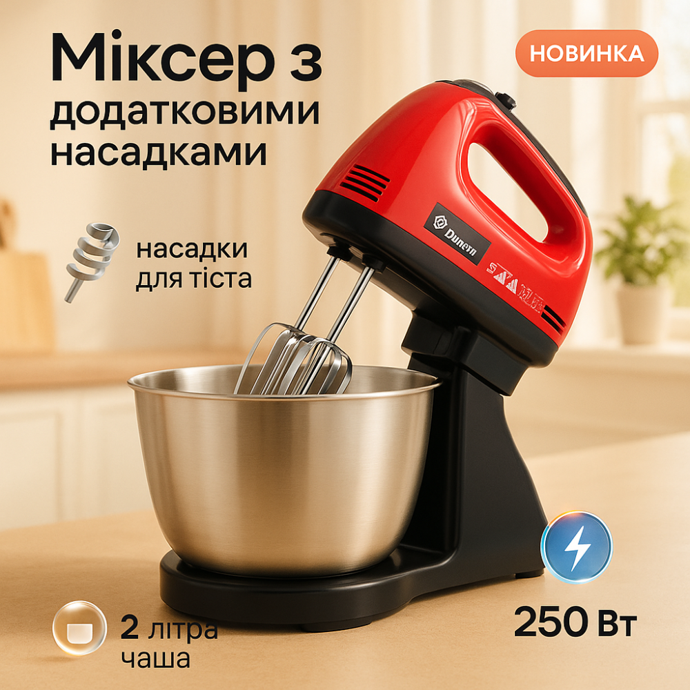 Тестомес настольный для дома Domotec, Миксеры с чашей, Миксеры с чашей из нержавейки LH-15 Львов - изображение 16