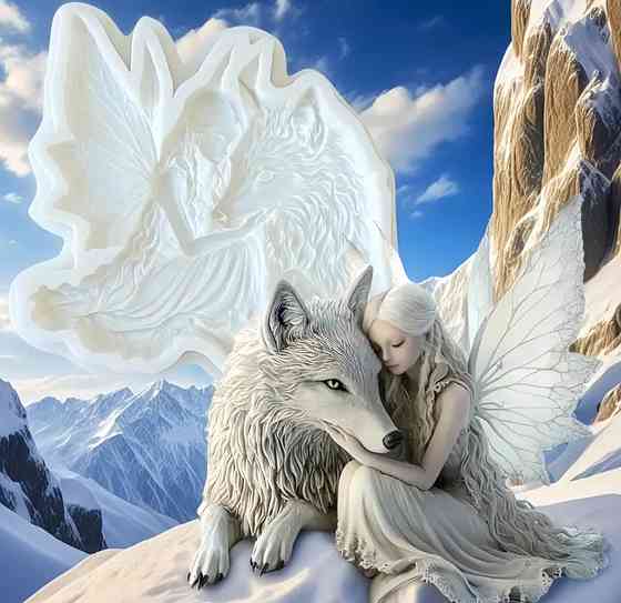 Силіконова форма Вовк 10 на 9 см сірий Київ