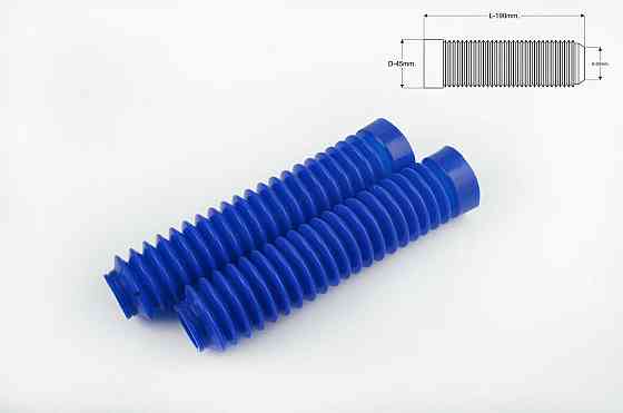 Гофры передней вилки (пара) универсальные L-190mm, d-30mm, D-45mm (синие) Мукачево
