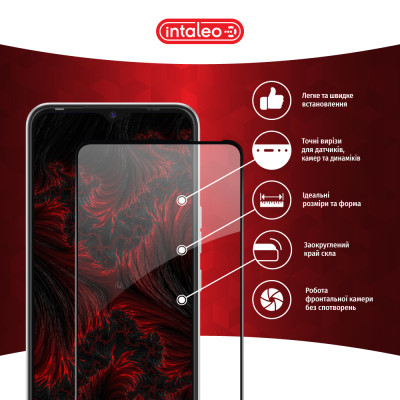 Стекло защитное Intaleo Full Glue Tecno Spark 8C Black (1283126542480) Винница - изображение 3