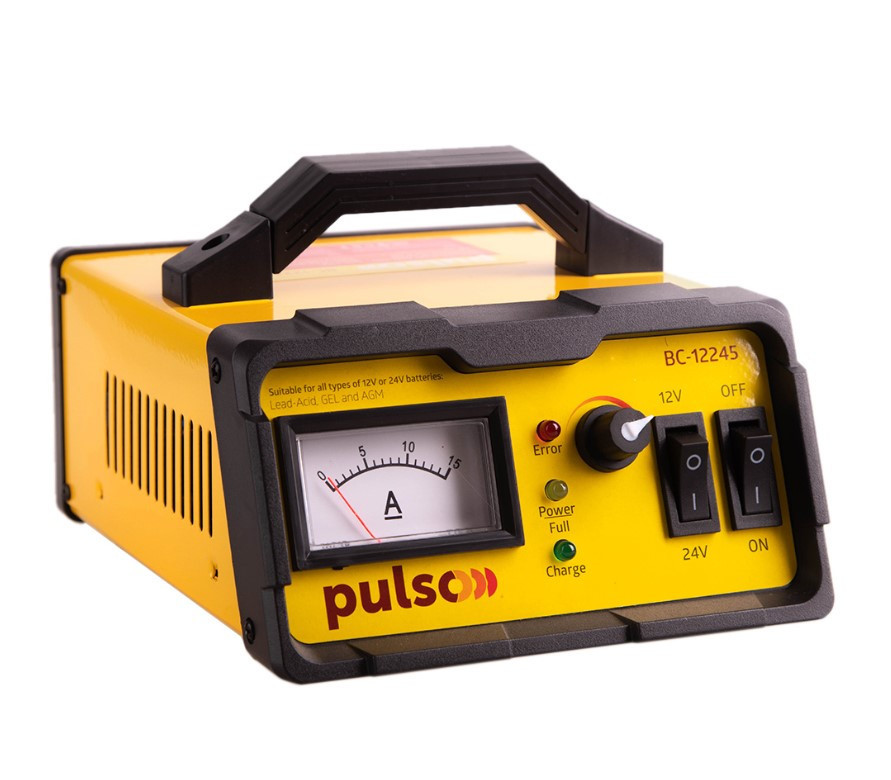 Зарядне устр. PULSO BC-12245 12-24V/0-15A/10-190AHR/LED-стрілковий індикатор Вінниця - фото 1