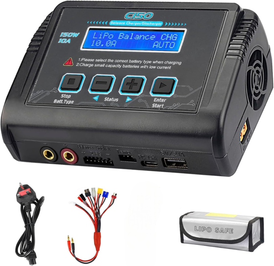 LiPo зарядний пристрій С150 150W 10A AC/DC з балансуванням та підтримкою Li-ion/LiFe/NiMH/NiCd/LiHV/ Київ