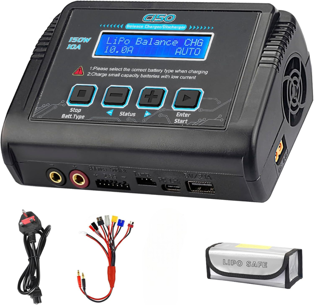 LiPo зарядний пристрій С150 150W 10A AC/DC з балансуванням та підтримкою Li-ion/LiFe/NiMH/NiCd/LiHV/Pb акумуляторів BMS контролер Київ - фото 1