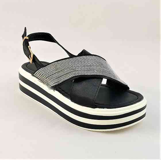 Жіночі Сандалі Босоніжки на Танкетці Платформа Чорні Літні (розміри: 37,38) - 837 Дніпро