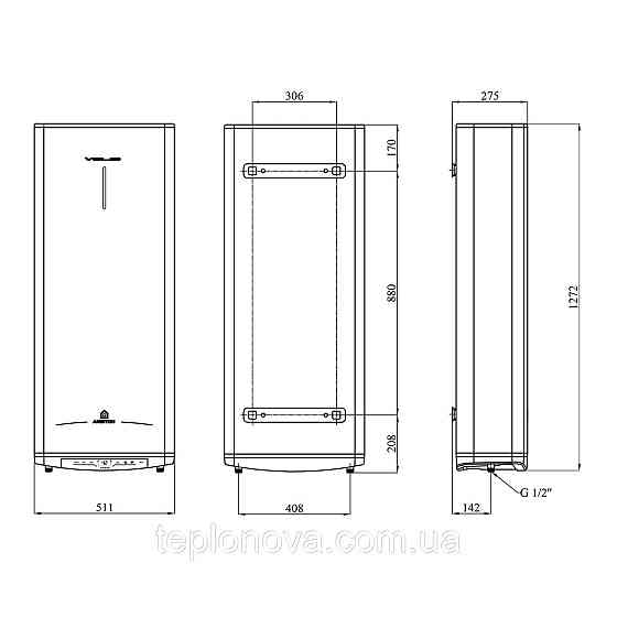 Водонагрівач Ariston VELIS PRO DRY WIFI 100 EU з сухим ТЕНом 3100910 Чернівці