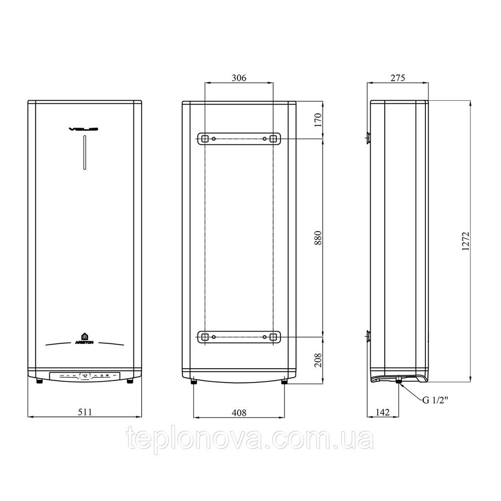 Водонагрівач Ariston VELIS PRO DRY WIFI 100 EU з сухим ТЕНом 3100910 Чернівці - фото 2