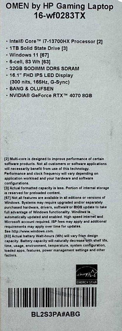 Ноутбук HP OMEN 16-wf0283TX (BL2S3PA) Харків - фото 1