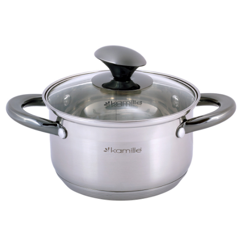 Каструля нержавіюча сталь 1,5л з кришкою порожнисті ручки 4920 KAMILLE Житомир