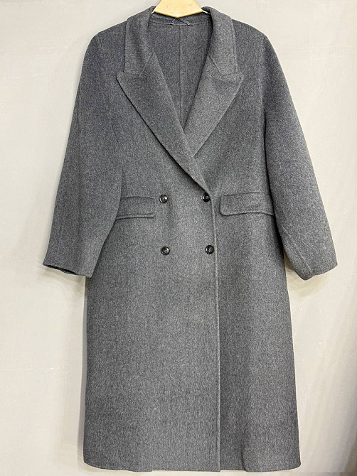 Пальто женское Lady Yep 85098 длинное оверсайз шерстяное двухбортное серое, серый, M Киев - изображение 2