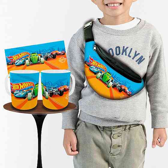 Дитячий набір Hot Wheels сумка-бананка + керамічна кружка з принтом (5715) Київ