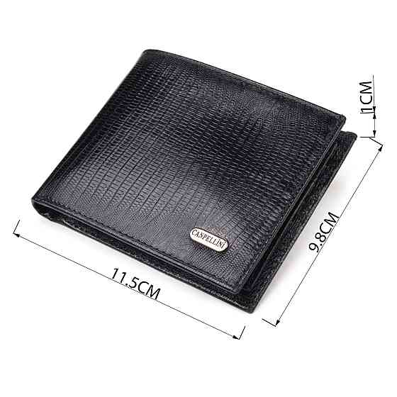 Елегантний гаманець для чоловіків у два складення з натуральної фактурної шкіри CANPELLINI 21587 Коричневий Київ