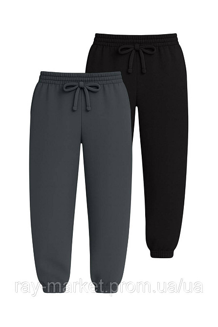 Набор женские брюки базовые 2шт RAY PREMIUM LOOSE комбинированный Темно-серый/Черный (U0909W-Dark Grey-Black) Киев - изображение 1