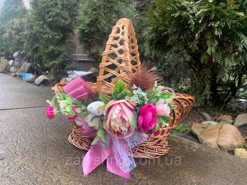 Корзинка с цветами, с декором, плетеная Киев - изображение 2