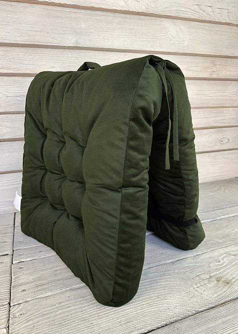 Подушка для стільців (50x120х8 см) подвійна Decorator Флокс колір зелений 84-154 Київ - фото 5