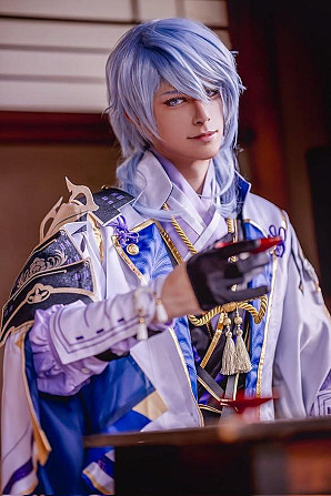 Костюм Комиссато Аято XXL косплей Геншин Импакт комплект образ Kamisato Ayato Genshin Impact на Хэллоуин аниме Киев - изображение 7