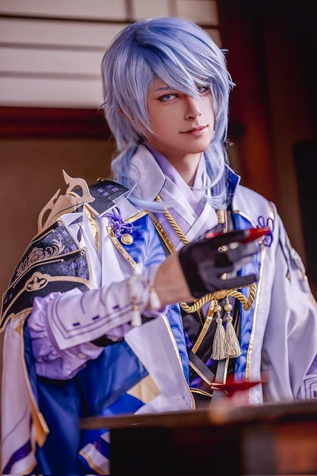 Костюм Камісато Аято XXL косплей Геншин Імпакт, комплект образ наряд Kamisato Ayato Genshin Impact на Хелловін в стилі аніме Київ - фото 7