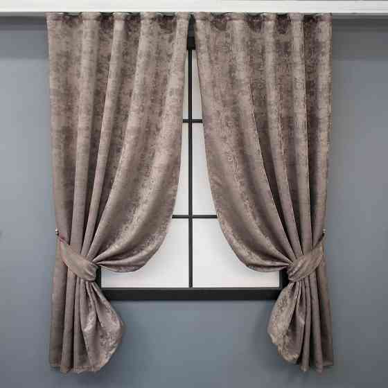 Комплект коротких штор VR-Textil Жакард Sultan YL № 1669ш Какао 130х170 см 2 шт (35-0298) Київ