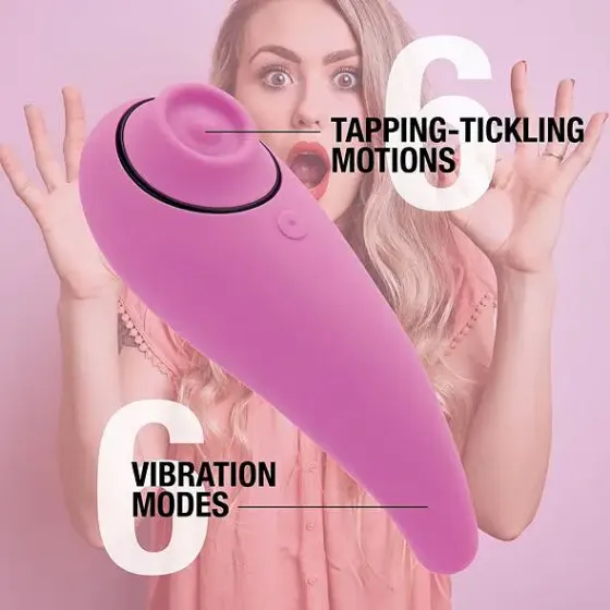 Пульсатор для клітора плюс вібратор FeelzToys - FemmeGasm Tapping & Tickling Vibrator Pink Львів