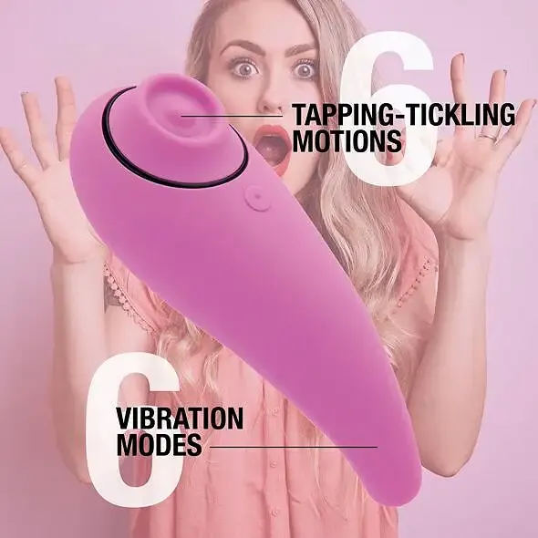 Пульсатор для клітора плюс вібратор FeelzToys - FemmeGasm Tapping & Tickling Vibrator Pink Львів - фото 4