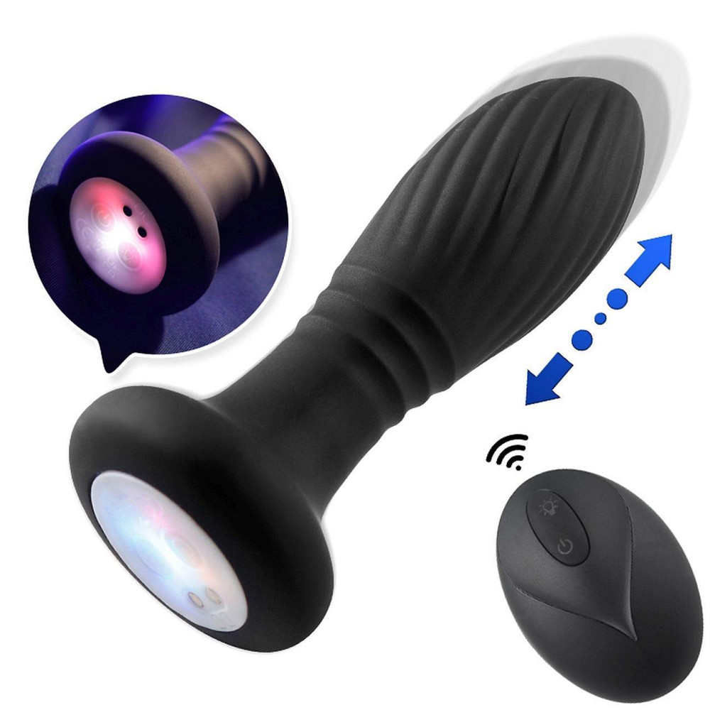 Анальна пробка - Thrusting Anal Plug Black Sex Aura Київ - фото 2