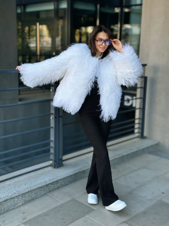 Шуба женская из ламы Белый 46/48 Харьков