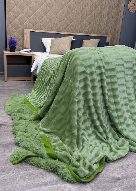 Плед-покривало смужка 220х250 см (+-5см) Салатовий (87-103) Київ - фото 7