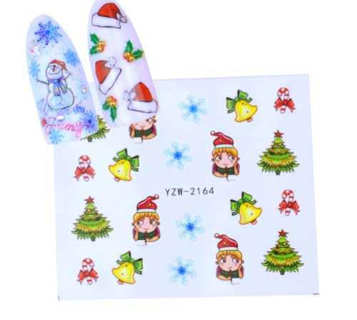 Новогодний стикер на ногти под гель лак-размер стикера 6*5см, инструкция по применению есть в описании товара Киев - изображение 1