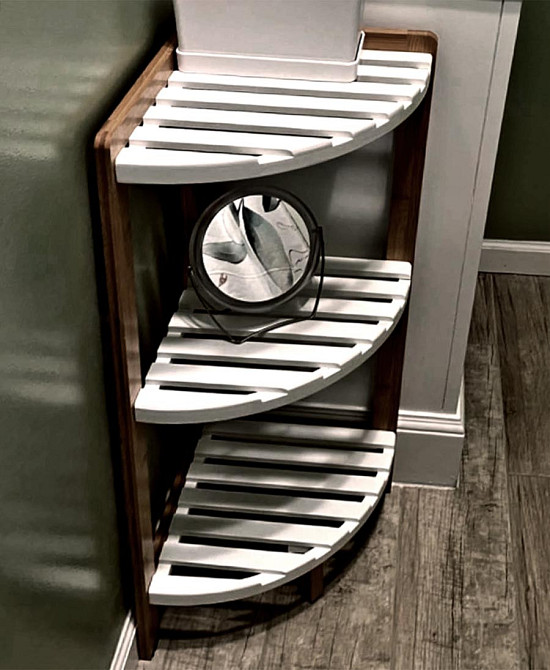 Стеллаж угловой для ванной 