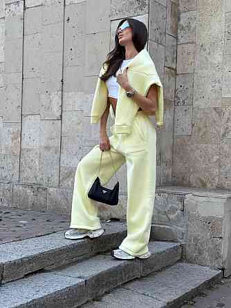 Базовий жіночий костюм з об’ємним худі Лімонний 42/46 Харків