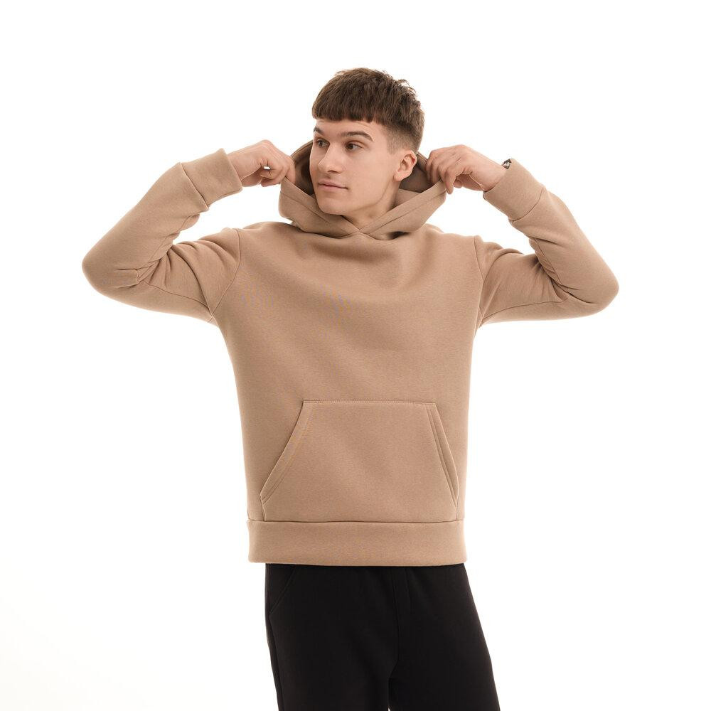 Теплое мужское худи на флисе с капюшоном песочное Pobedov 008 ЗИМА Киев - изображение 11