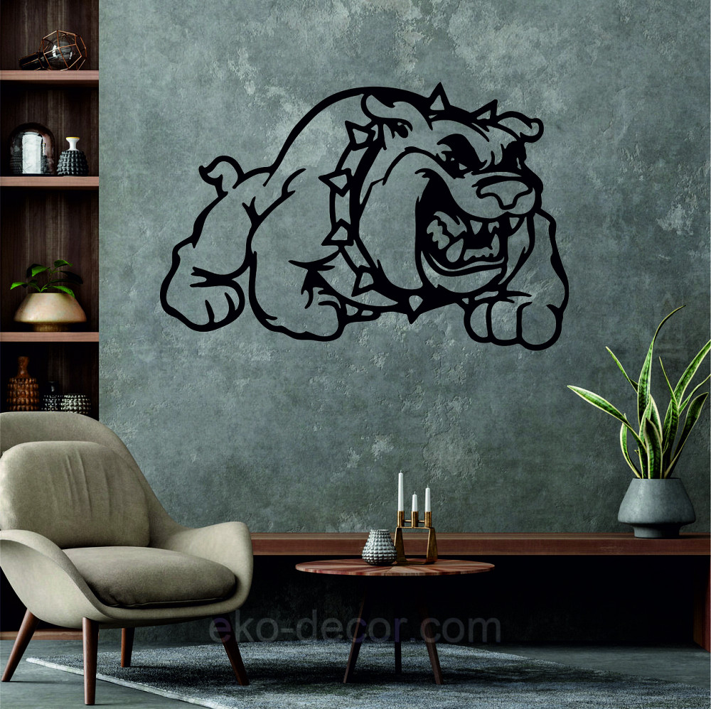 Декоративне настінне Панно «Бульдог - Спайк», Декор на стіну 110*72 см, Чорний Київ - фото 5