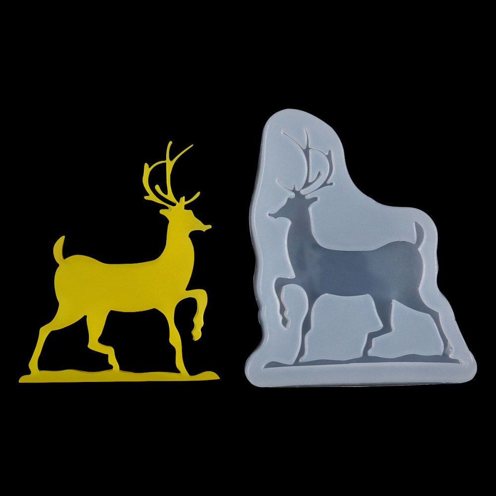 Молд силиконовый Олень новогодний 68 на 55 мм серый Киев - изображение 5