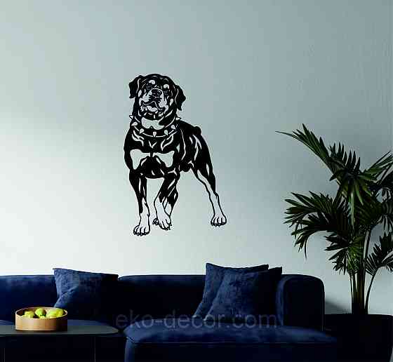 Декоративное настенное Панно «Ротвелер», Декор на стену 90*57 см, Черный Киев