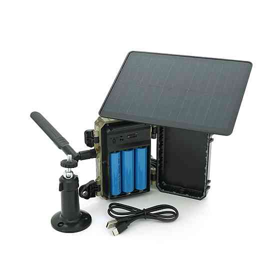 4G Фотопастка F-804 4МР-відео 120 кут . мікрофон/динамік. слот SD під картку. Батарея 7800мА сонячна панель APP-UBOX Київ