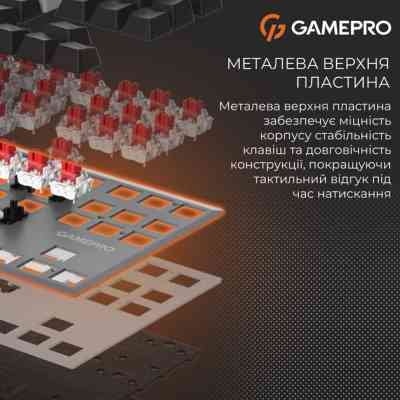 Клавиатура GamePro Genesis Joker Pro MK124G Pro Outemu Red Switch Wireless/Bluetooth/USB UA Gray (MK124G Pro) Винница