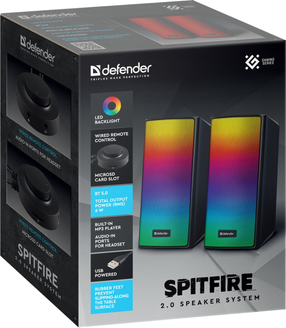 Акустика Defender Spitfire 6W Black (65047) (7191283) Київ - фото 7