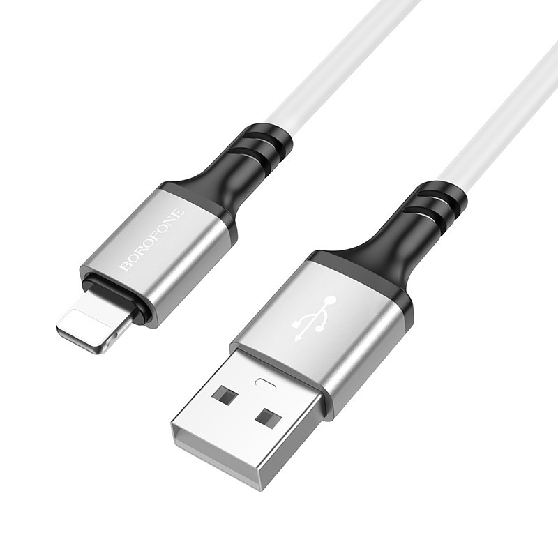 Кабель BOROFONE BX83 iP Famous silicone charging data cable White Одеса - фото 1